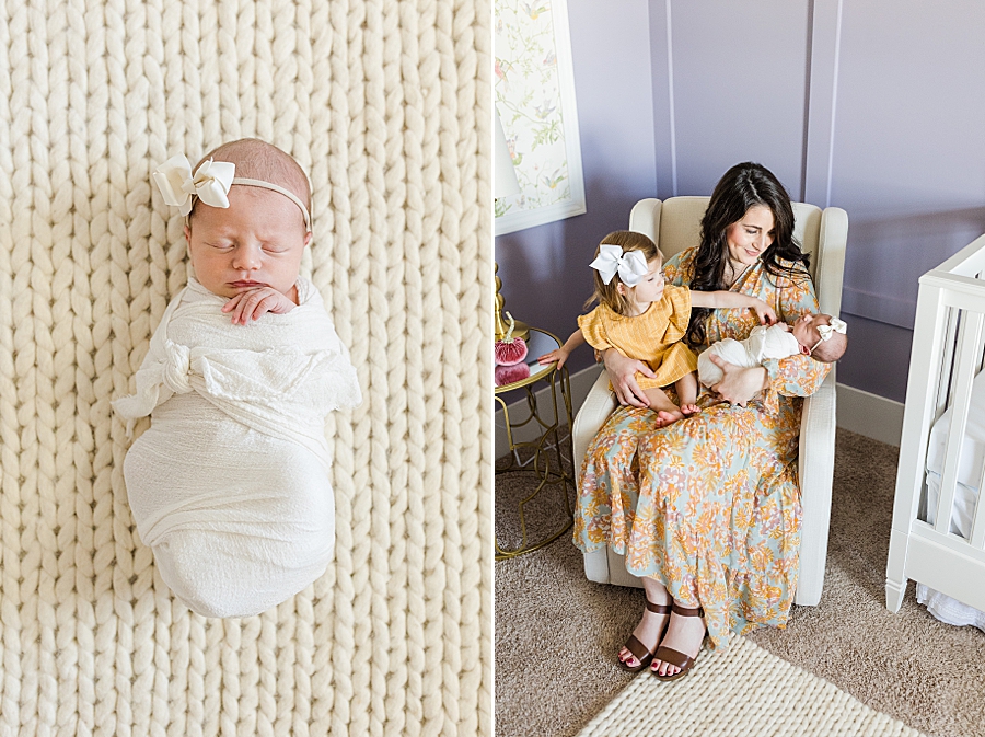 swaddled baby at this lifestyle newborn session