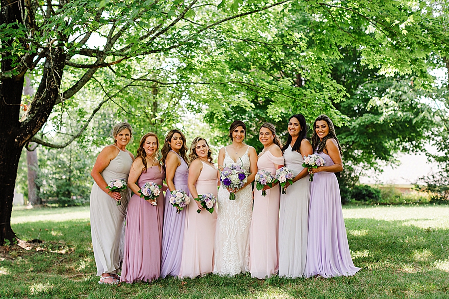 bride and bridesmaids at this lighthouse knoxville wedding