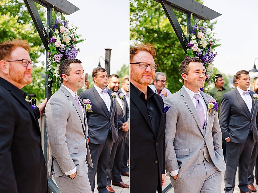 groom's reaction to bride at this lighthouse knoxville wedding