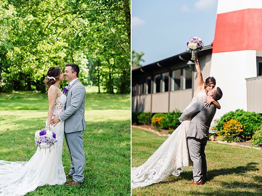 couple celebrating marriage at this lighthouse knoxville wedding