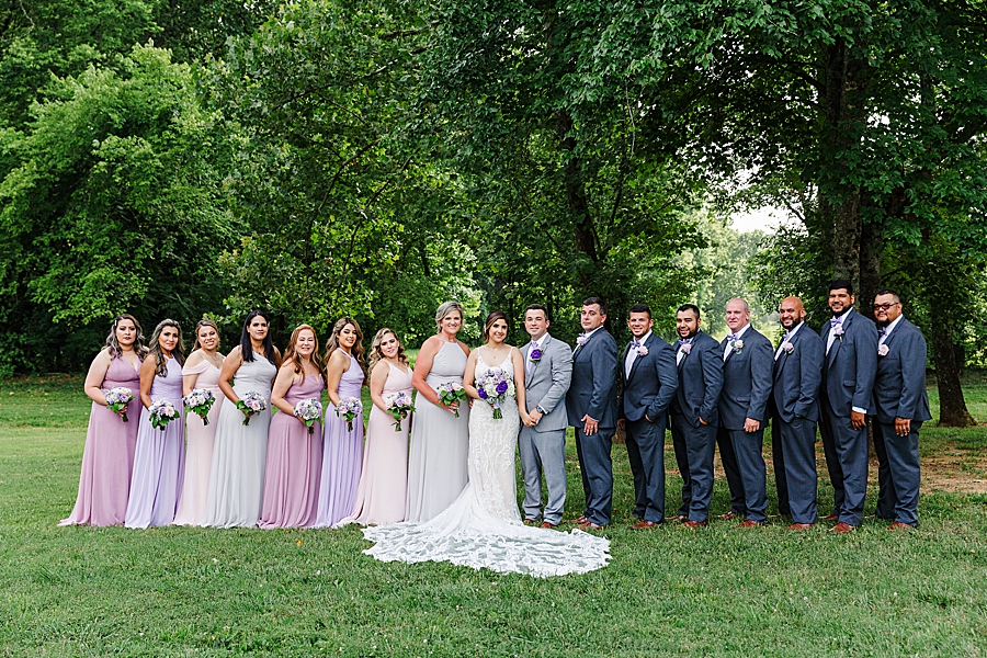 large bridal party at this lighthouse knoxville wedding
