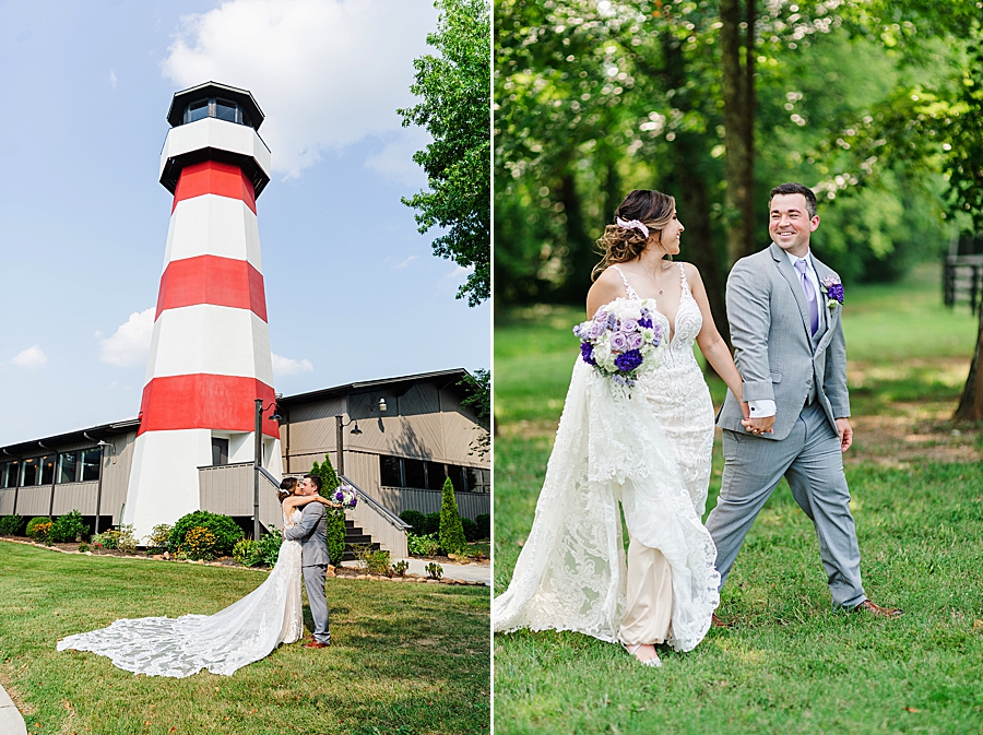 kissing at this lighthouse knoxville wedding
