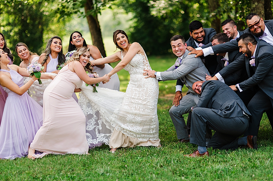 silly bridal party shot at this lighthouse knoxville wedding