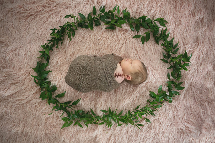 Flower halo at this newborn session by Knoxville Wedding Photographer, Amanda May Photos.
