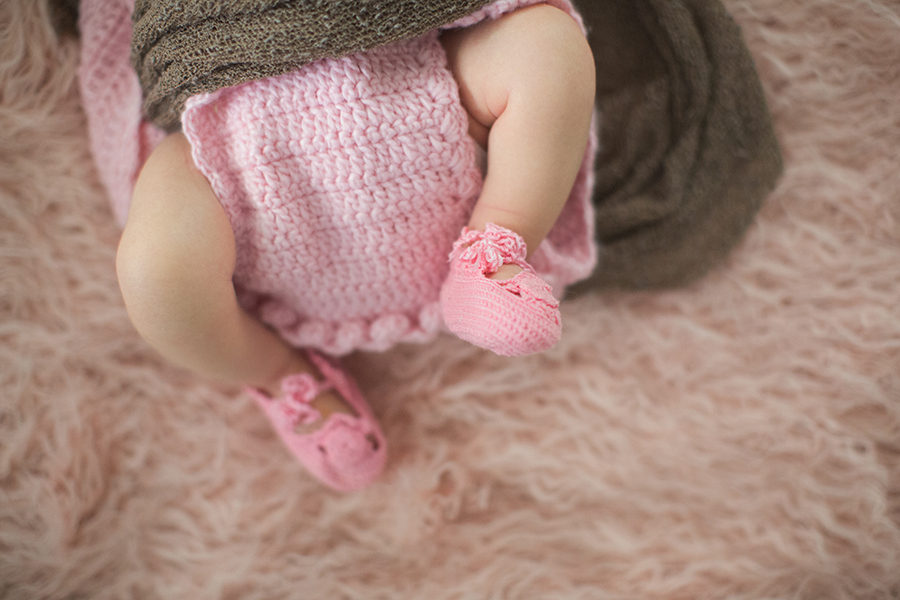 Little crocheted booties at this newborn session by Knoxville Wedding Photographer, Amanda May Photos.
