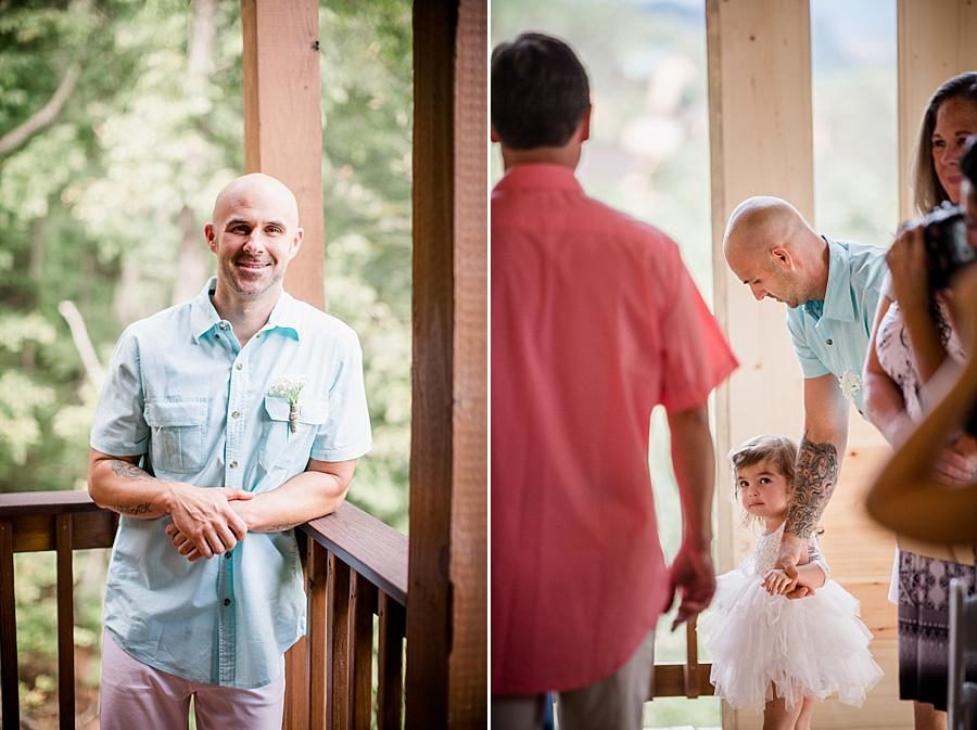 Blue button up at this Parkside Resort Destination Wedding by Knoxville Wedding Photographer, Amanda May Photos.