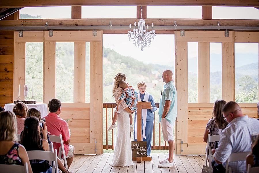 Sliding barn doors at this Parkside Resort Destination Wedding by Knoxville Wedding Photographer, Amanda May Photos.