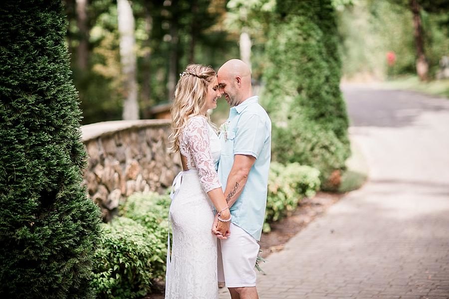Foreheads together at this Parkside Resort Destination Wedding by Knoxville Wedding Photographer, Amanda May Photos.