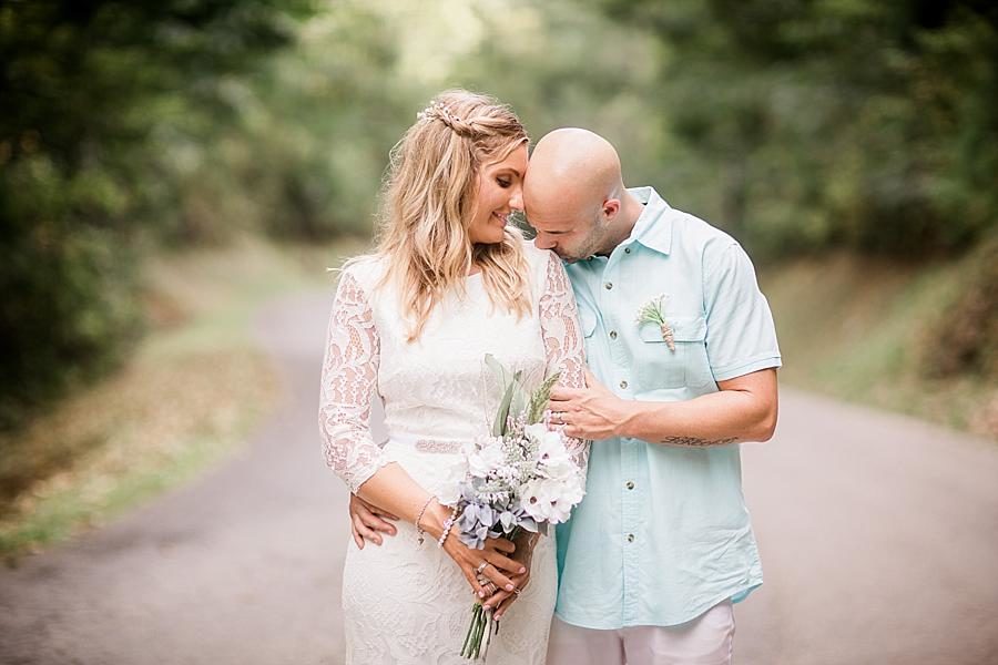 Shoulder kiss at this Parkside Resort Destination Wedding by Knoxville Wedding Photographer, Amanda May Photos.