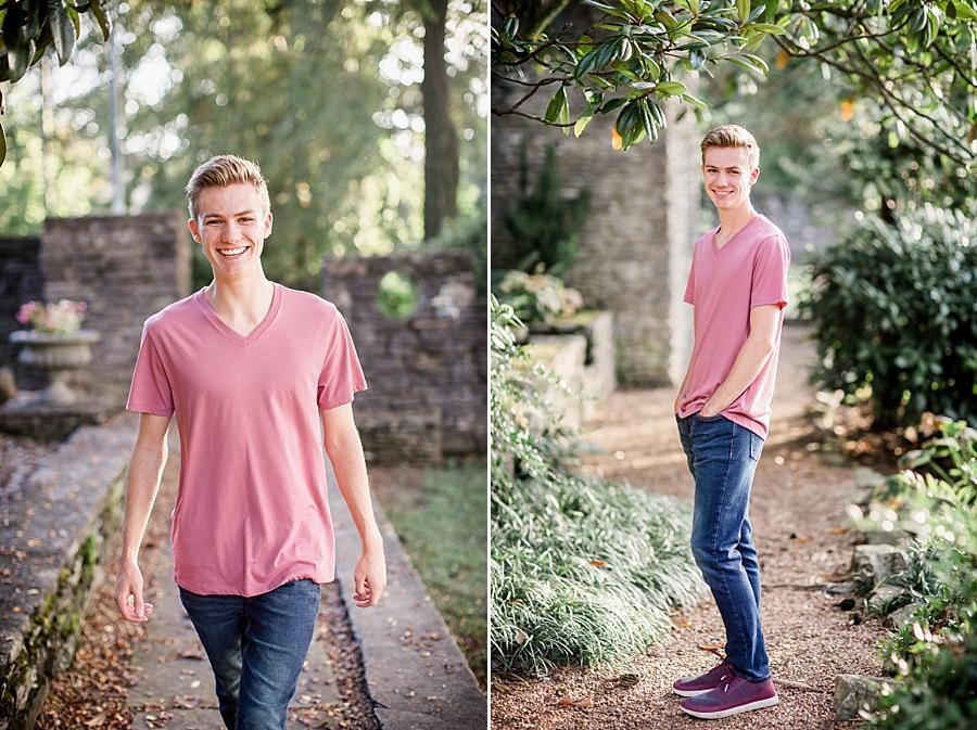 Gravel path at this Knoxville Botanical Gardens Senior Session by Knoxville Wedding Photographer, Amanda May Photos.