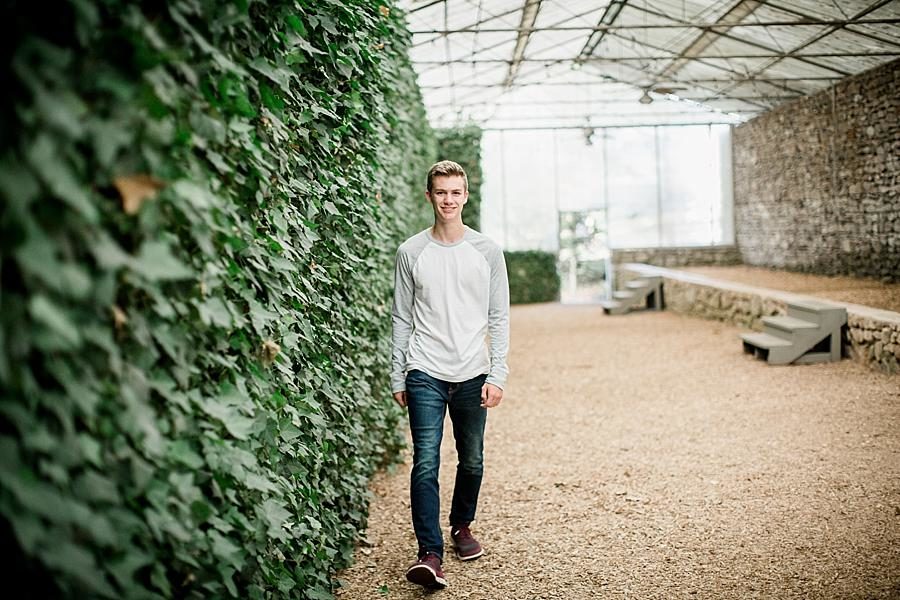 Greenhouse at this Knoxville Botanical Gardens Senior Session by Knoxville Wedding Photographer, Amanda May Photos.