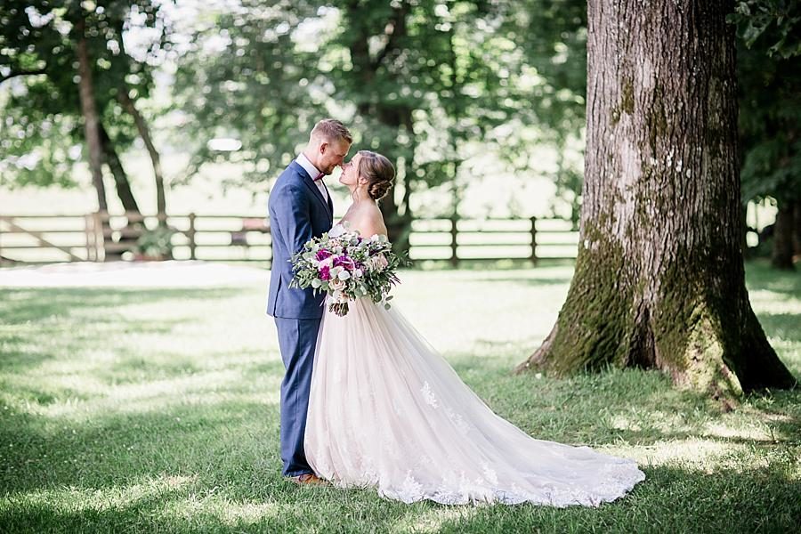 Nose to nose at this RiverView Family Farm Wedding by Knoxville Wedding Photographer, Amanda May Photos.
