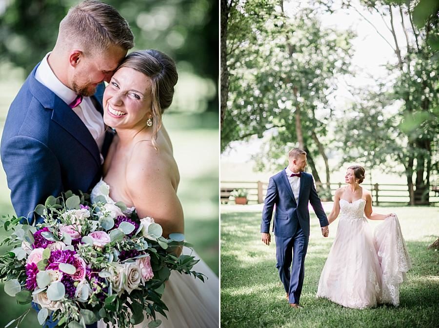 Big smiles for the camera at this RiverView Family Farm Wedding by Knoxville Wedding Photographer, Amanda May Photos.