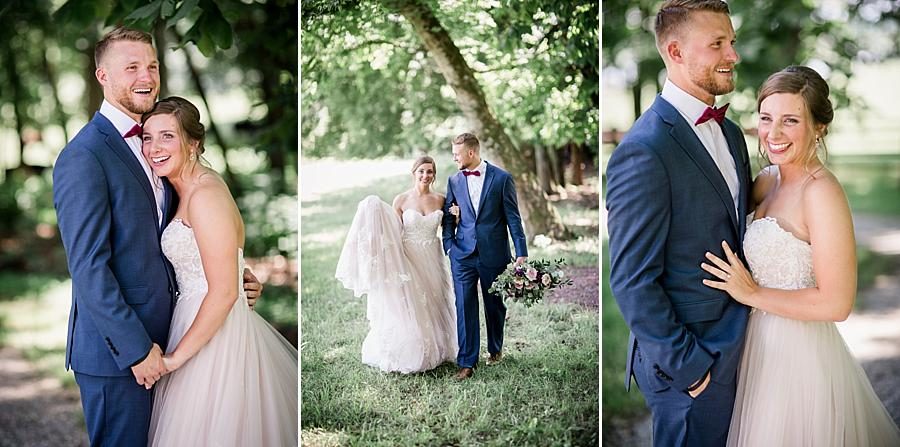The bride and groom at this RiverView Family Farm Wedding by Knoxville Wedding Photographer, Amanda May Photos.