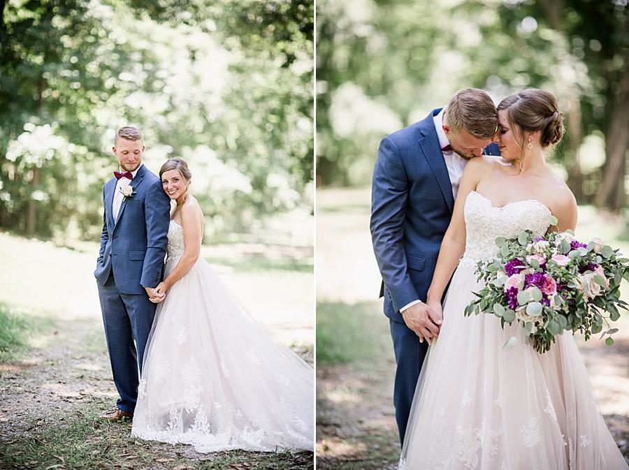 Shoulder kisses at this RiverView Family Farm Wedding by Knoxville Wedding Photographer, Amanda May Photos.