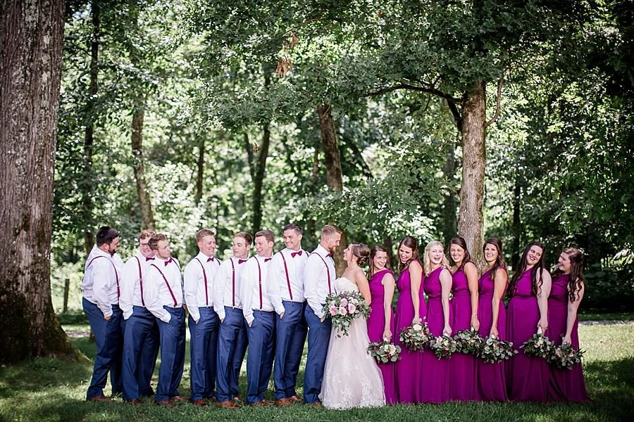 Good-looking wedding party at this RiverView Family Farm Wedding by Knoxville Wedding Photographer, Amanda May Photos.