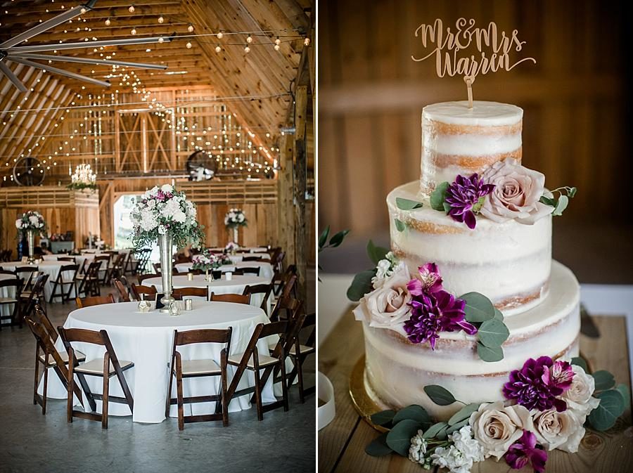 The cake at this RiverView Family Farm Wedding by Knoxville Wedding Photographer, Amanda May Photos.