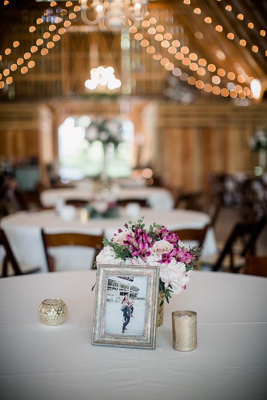 Centerpieces at this RiverView Family Farm Wedding by Knoxville Wedding Photographer, Amanda May Photos.