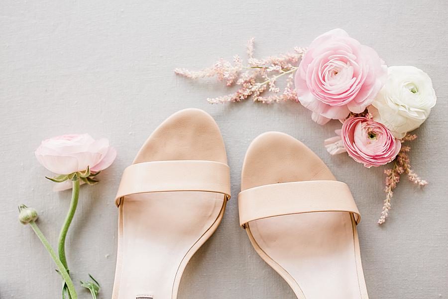 Cream wedding shoes at this Marblegate Farm Wedding by Knoxville Wedding Photographer, Amanda May Photos.