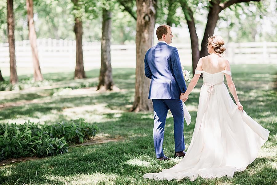 Holding hands at this Marblegate Farm Wedding by Knoxville Wedding Photographer, Amanda May Photos.
