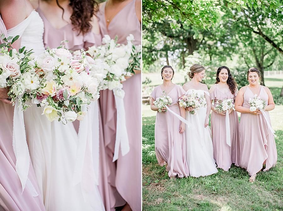 Bridal bouquets at this Marblegate Farm Wedding by Knoxville Wedding Photographer, Amanda May Photos.