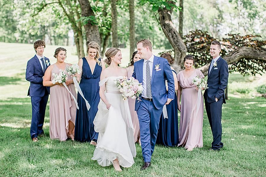 Bridal party posing at this Marblegate Farm Wedding by Knoxville Wedding Photographer, Amanda May Photos.