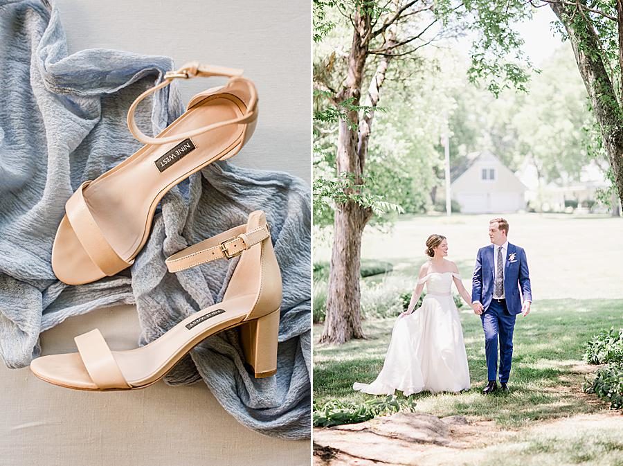 Almond bridal shoes at this Marblegate Farm Wedding by Knoxville Wedding Photographer, Amanda May Photos.