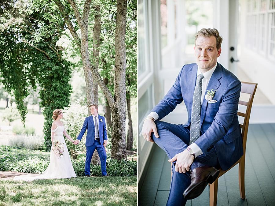 Groom posing at this Marblegate Farm Wedding by Knoxville Wedding Photographer, Amanda May Photos.