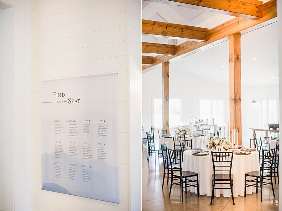 Seating chart at this Marblegate Farm Wedding by Knoxville Wedding Photographer, Amanda May Photos.