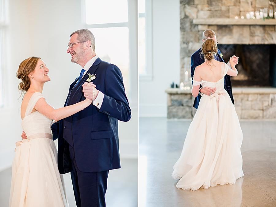 Father daughter dance at this Marblegate Farm Wedding by Knoxville Wedding Photographer, Amanda May Photos.