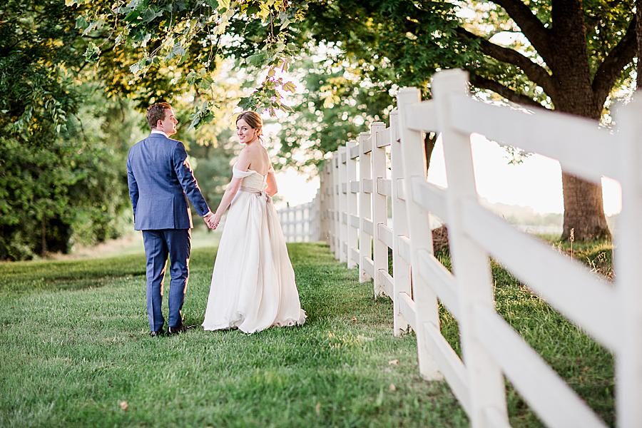 White fence at this Marblegate Farm Wedding by Knoxville Wedding Photographer, Amanda May Photos.
