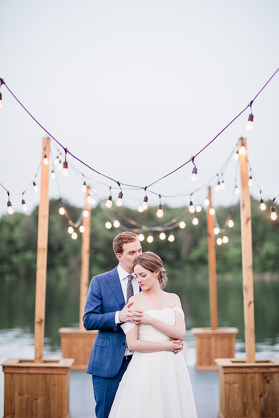 Edison bulbs at this Marblegate Farm Wedding by Knoxville Wedding Photographer, Amanda May Photos.