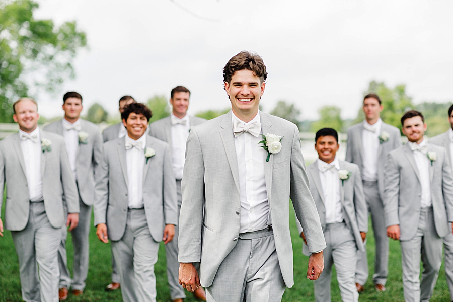 grey tuxedos at this marblegate farm wedding