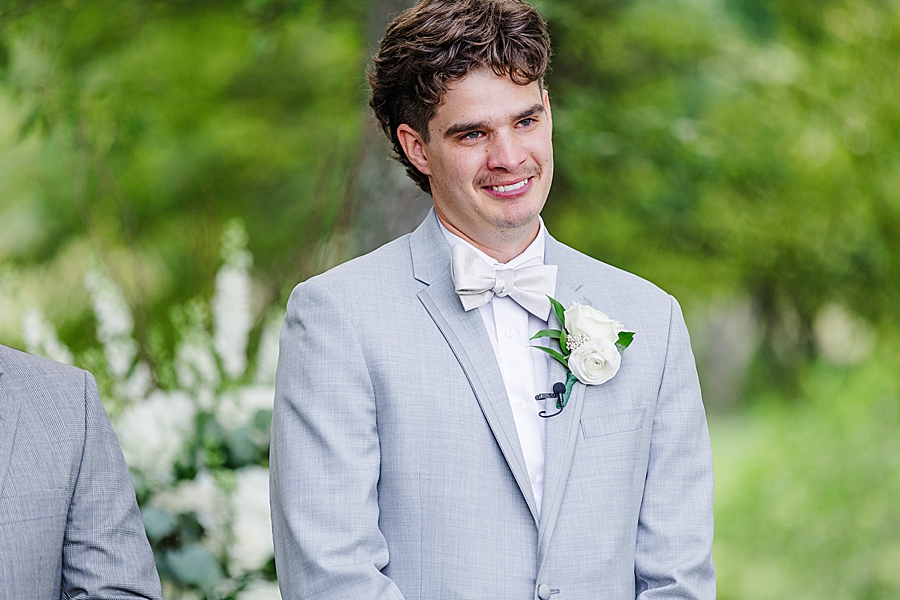 groom's reaction at this marblegate farm wedding