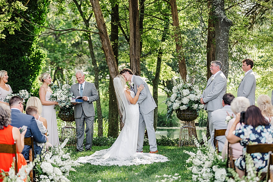 you may kiss the bride at this marblegate farm wedding