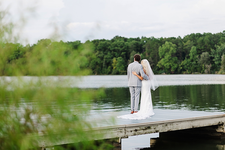 looking into the water at this marblegate farm wedding