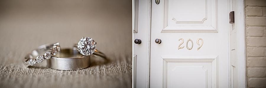 Detail shots of rings and door at this East Ivy Mansion Wedding session by Knoxville Wedding Photographer, Amanda May Photos.