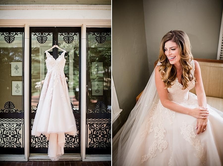 Bride with dress laughing at this East Ivy Mansion Wedding session by Knoxville Wedding Photographer, Amanda May Photos.
