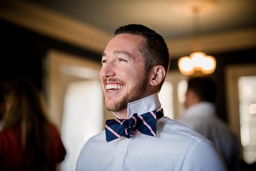 Groomsmen laughing at this East Ivy Mansion Wedding session by Knoxville Wedding Photographer, Amanda May Photos.