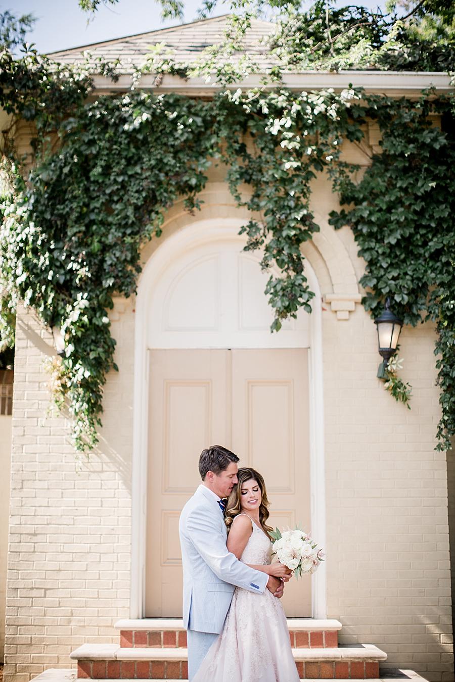 Back to chest at this East Ivy Mansion Wedding session by Knoxville Wedding Photographer, Amanda May Photos.