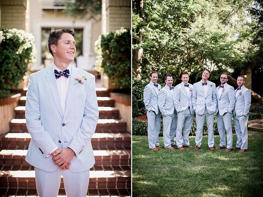 Groom with groomsmen at this East Ivy Mansion Wedding session by Knoxville Wedding Photographer, Amanda May Photos.