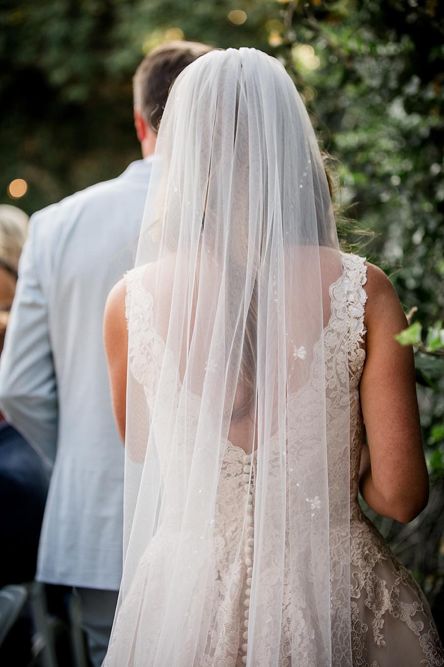 Back view of wedding dress at this East Ivy Mansion Wedding session by Knoxville Wedding Photographer, Amanda May Photos.