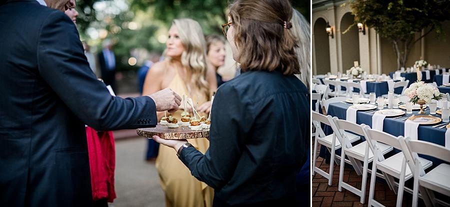 Details at the reception with food at this East Ivy Mansion Wedding session by Knoxville Wedding Photographer, Amanda May Photos.