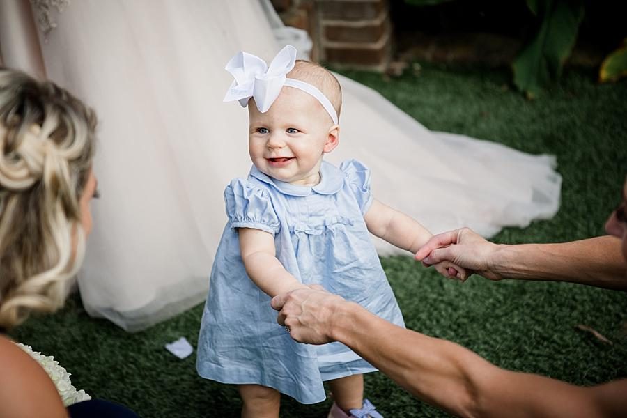 Baby smiling at this East Ivy Mansion Wedding session by Knoxville Wedding Photographer, Amanda May Photos.