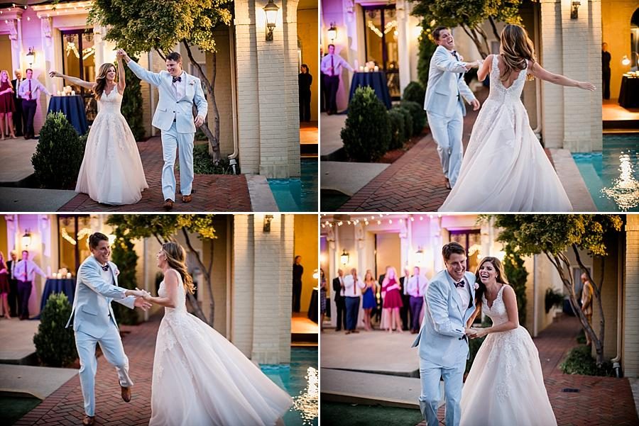 Bride and groom walking out to dance floor at this East Ivy Mansion Wedding session by Knoxville Wedding Photographer, Amanda May Photos.