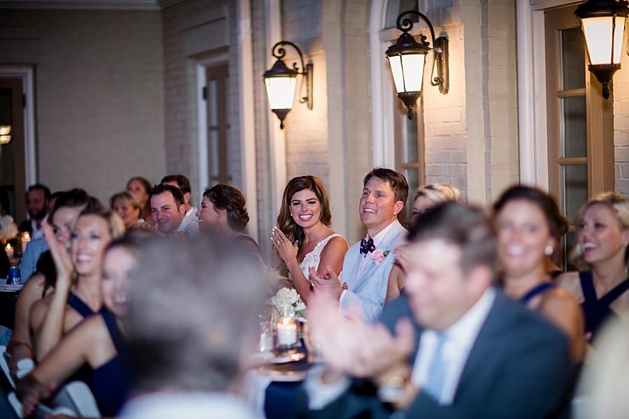 Guests with bride and groom at this East Ivy Mansion Wedding session by Knoxville Wedding Photographer, Amanda May Photos.