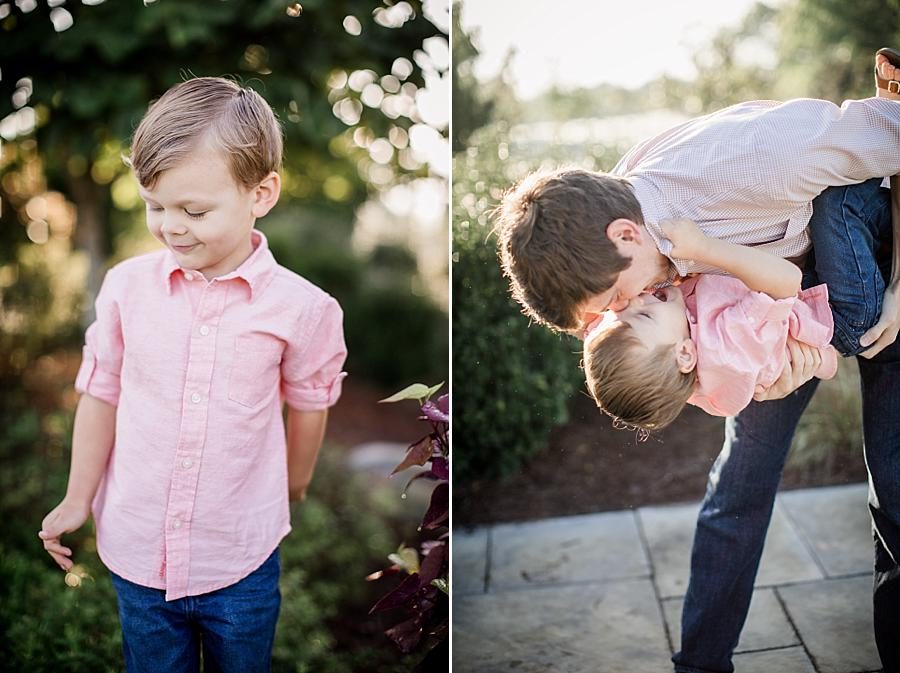 Pink button up at this Shelby Bottoms Park family session by Knoxville Wedding Photographer, Amanda May Photos.
