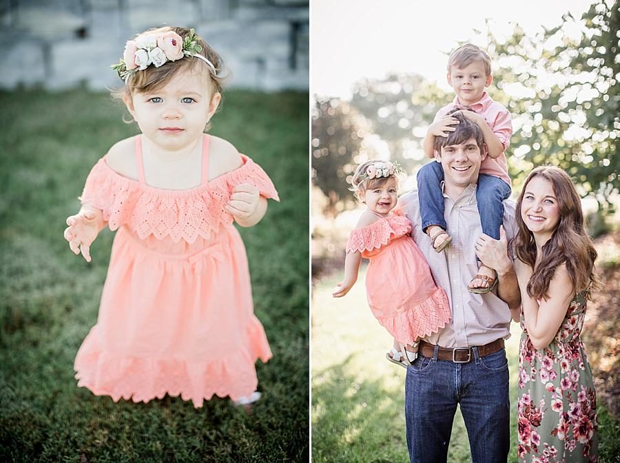Flower headband at this Shelby Bottoms Park family session by Knoxville Wedding Photographer, Amanda May Photos.