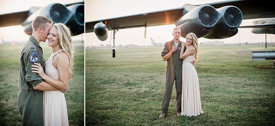Flight suit at this Air Force Engagement Session by Knoxville Wedding Photographer, Amanda May Photos.