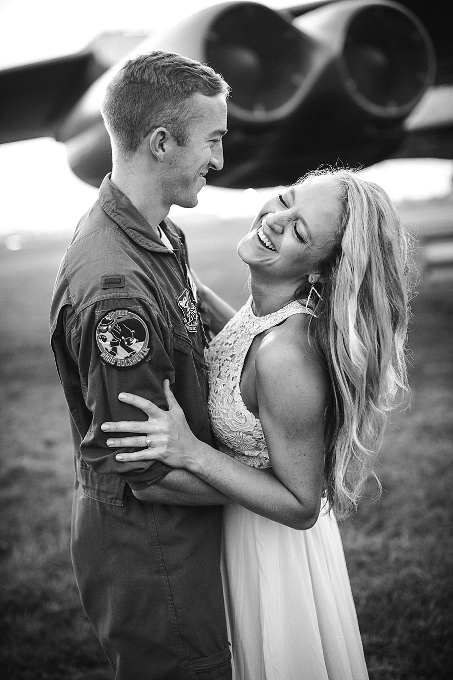 Black and white at this Air Force Engagement Session by Knoxville Wedding Photographer, Amanda May Photos.